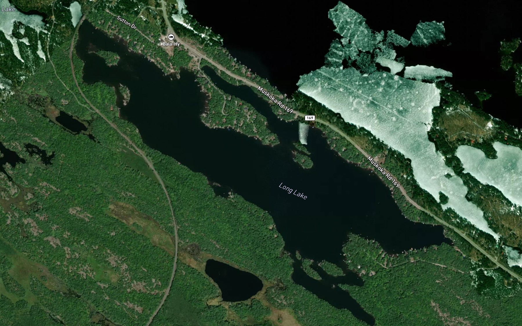 Satellite map of the Long Lake