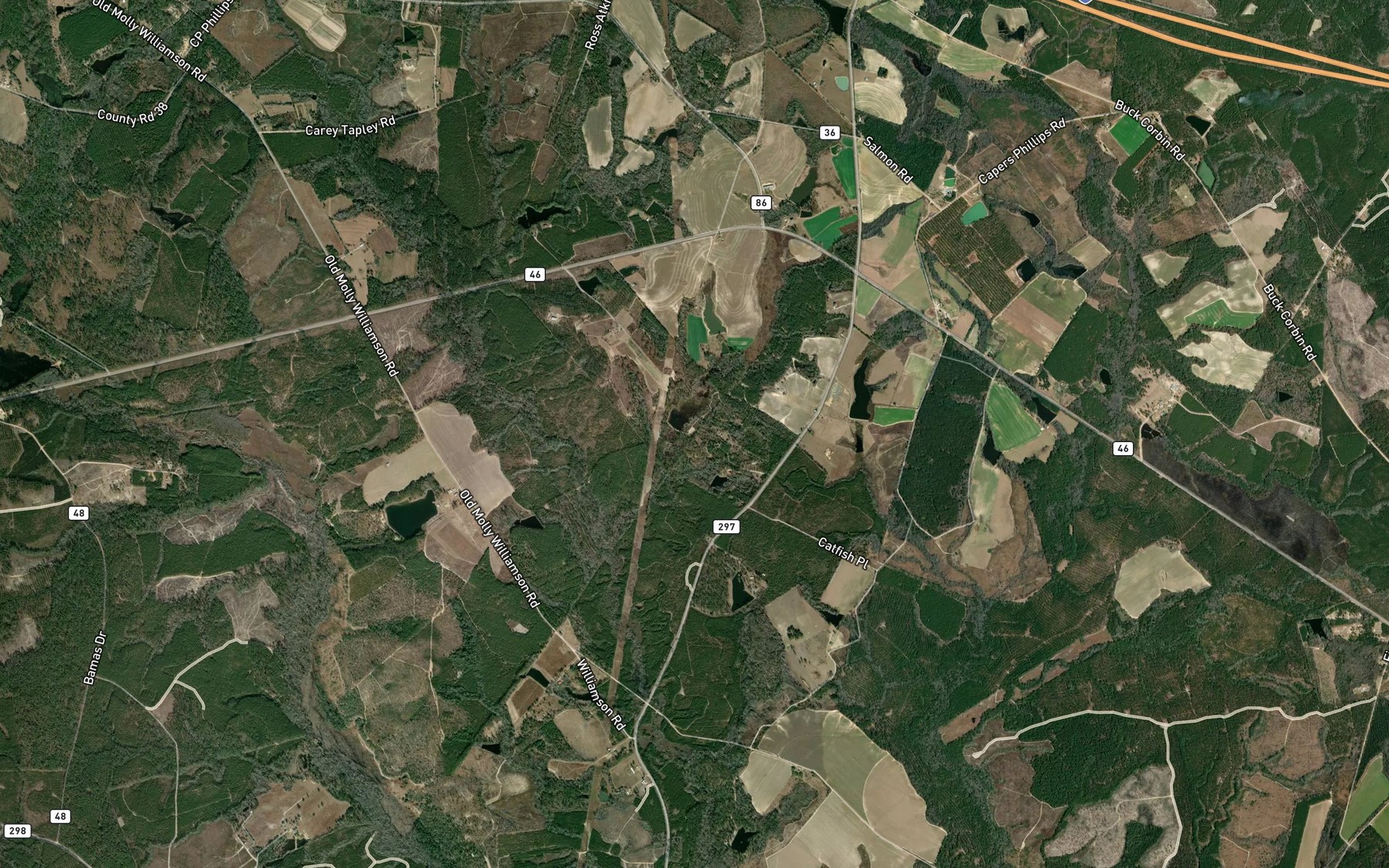 Satellite map of the Paulk Dam