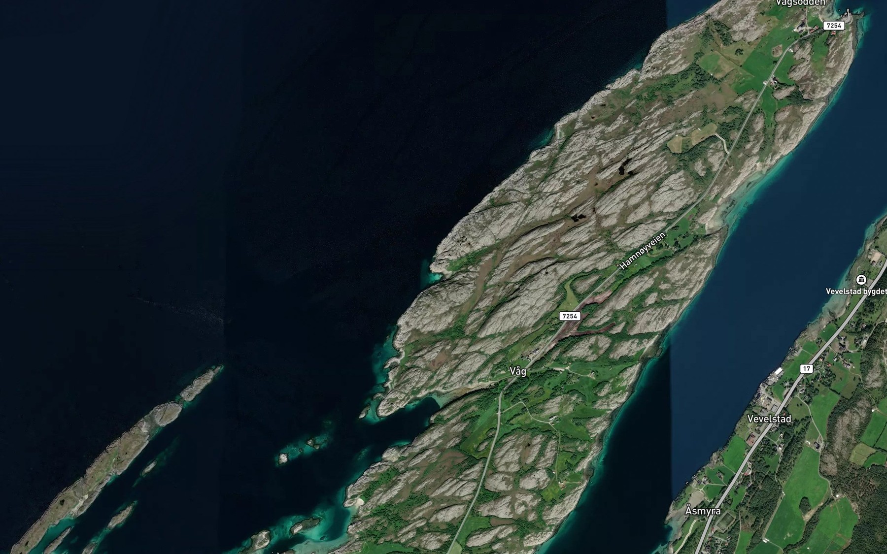 Satellite map of the Juvikja