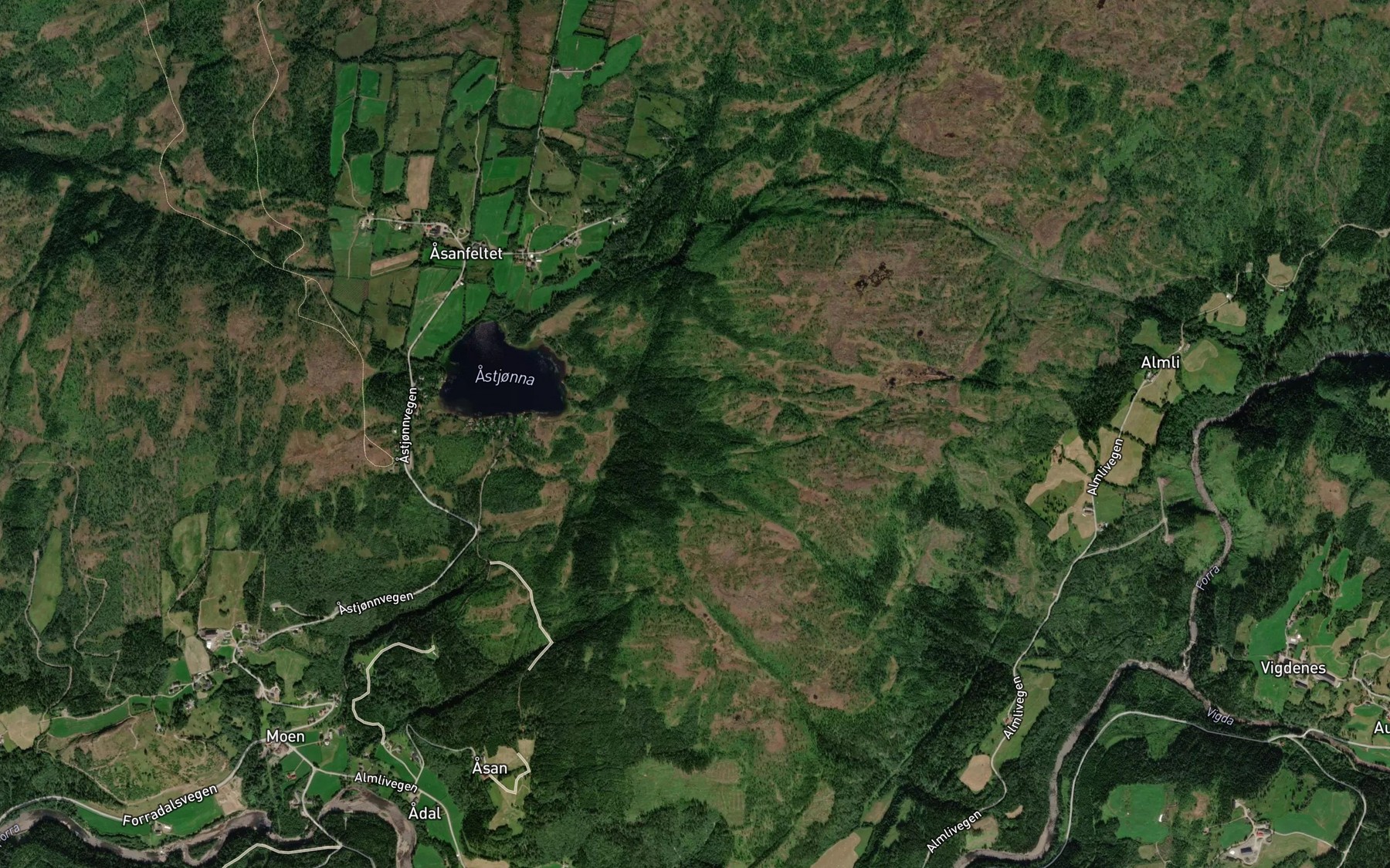 Satellite map of the Lisbetbekken