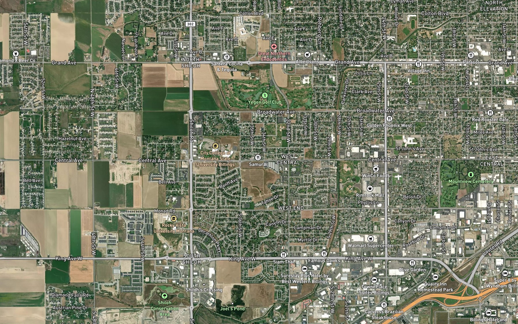 Satellite map of the Snow Ditch