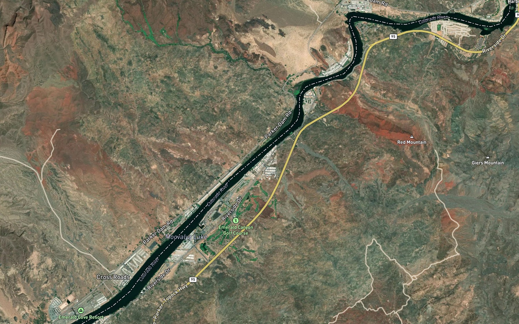 Satellite map of the Eagle Wash