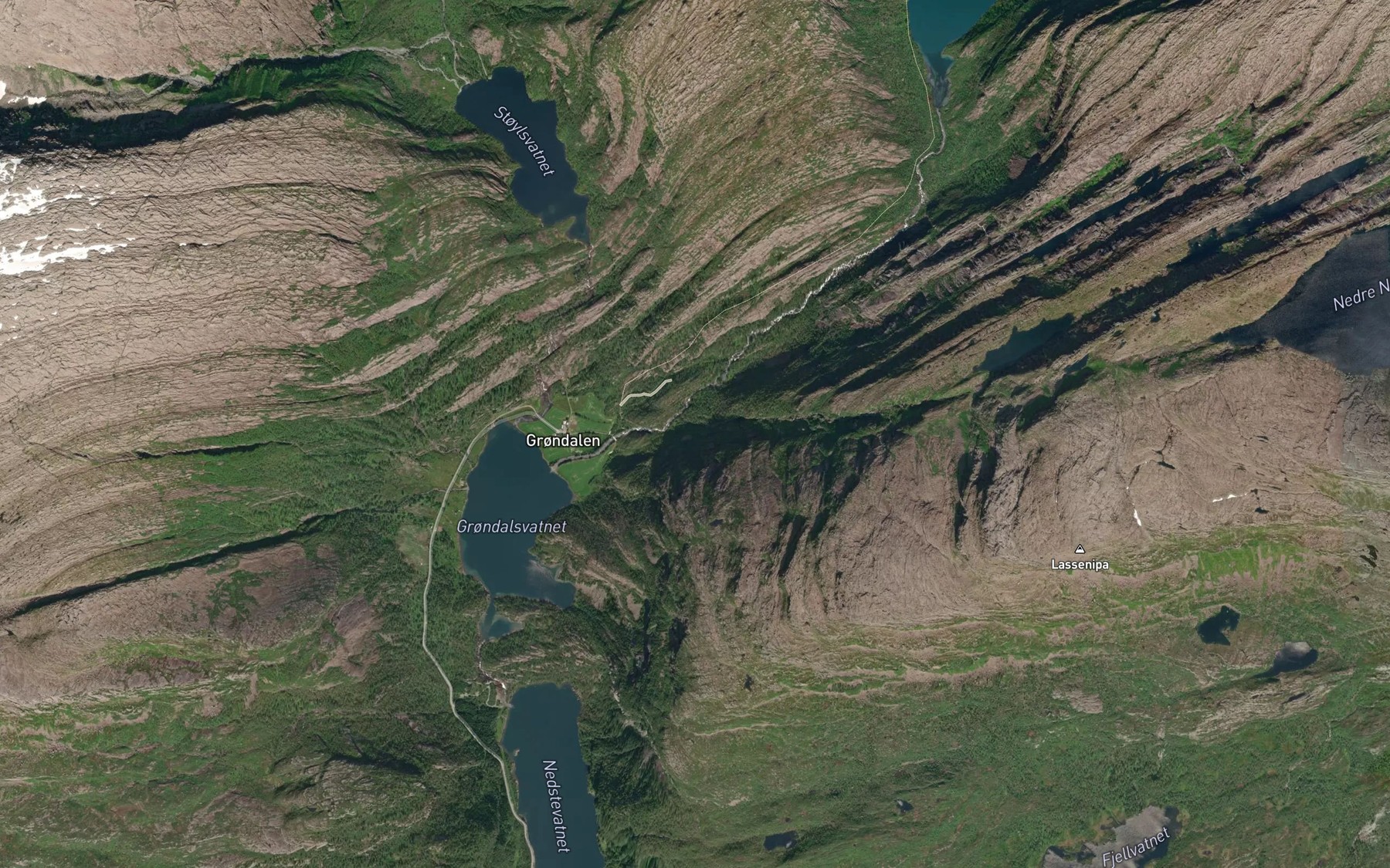 Satellite map of the Storelvfossen