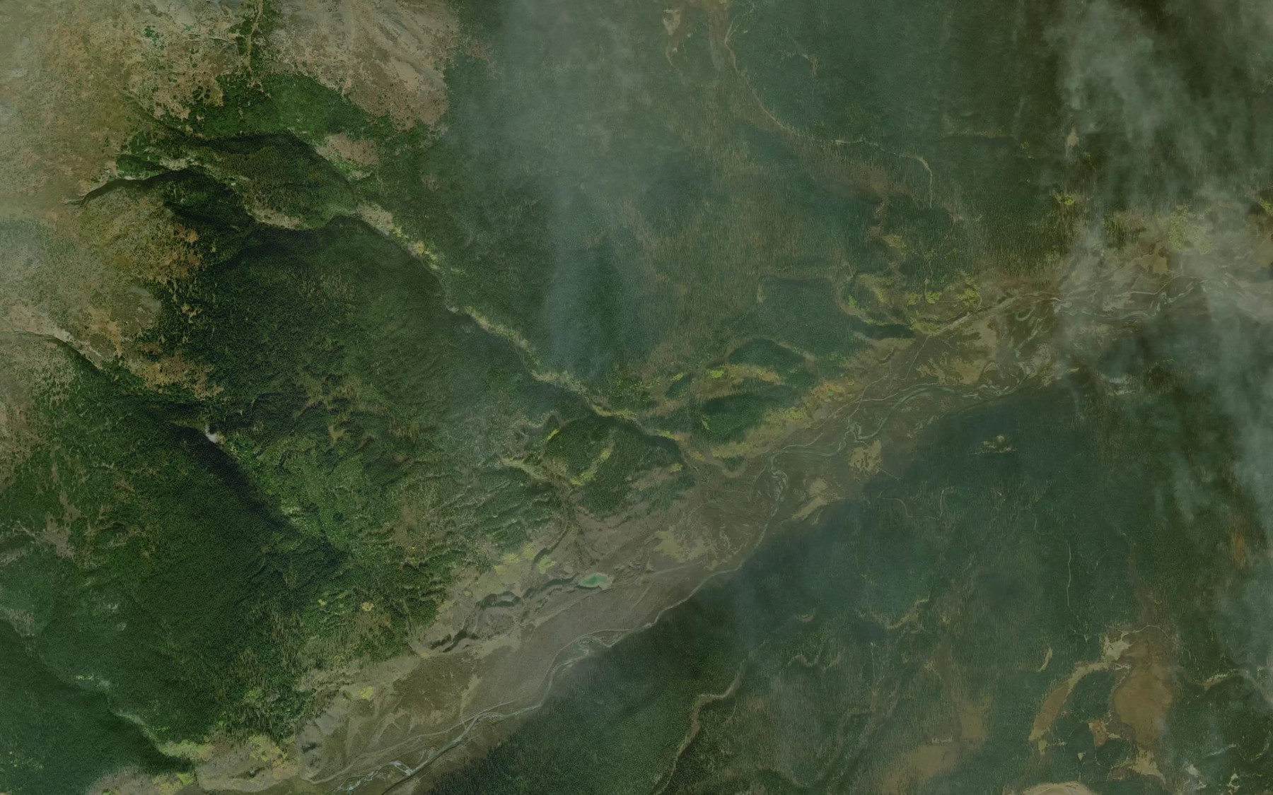Satellite map of the Vowel Creek