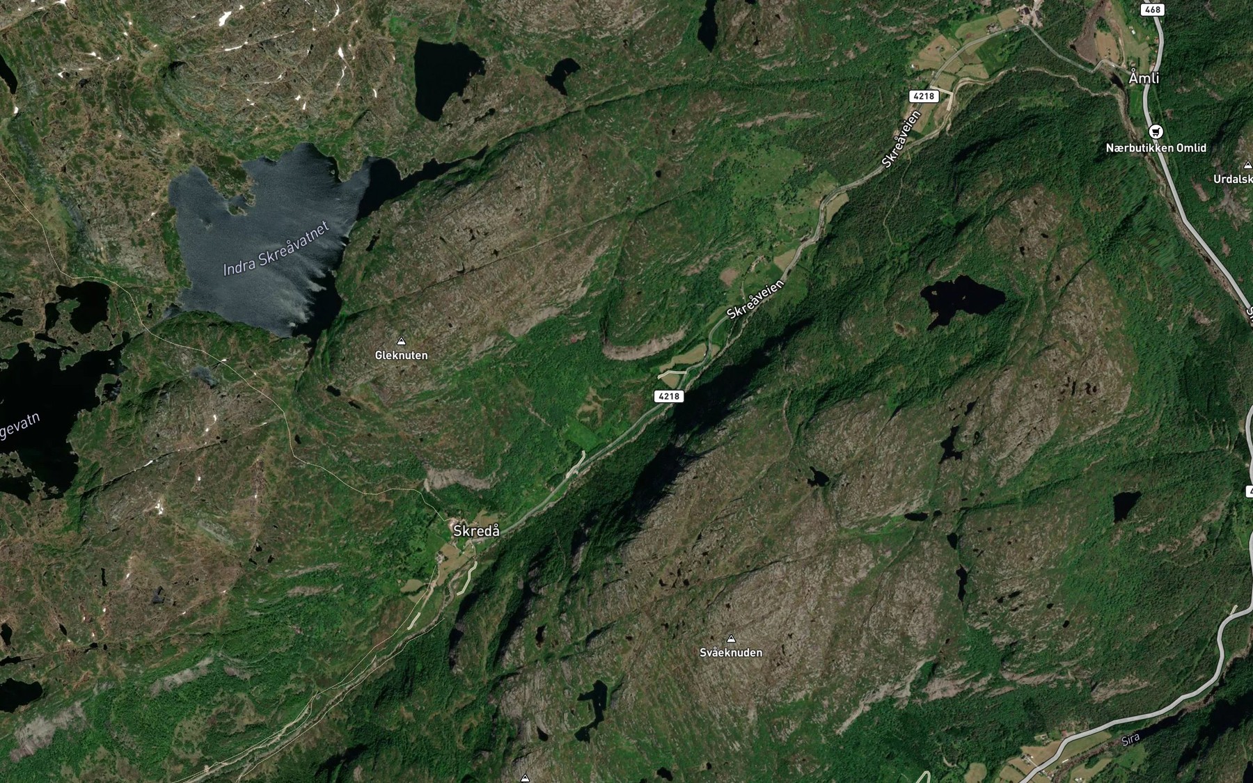 Satellite map of the Hagebakkbekken