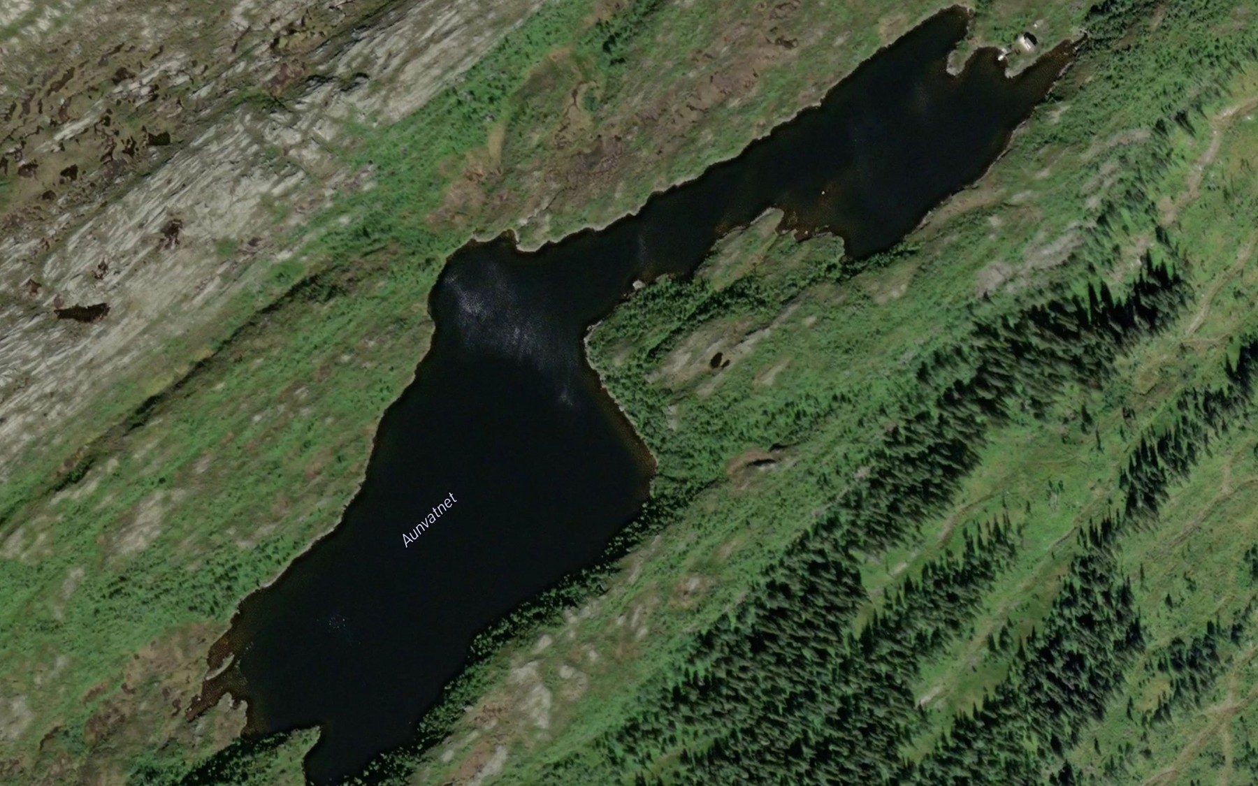 Satellite map of the Aunvatnet
