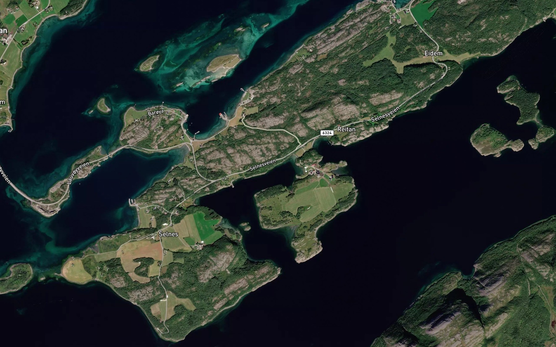 Satellite map of the Ytter Oyabukta