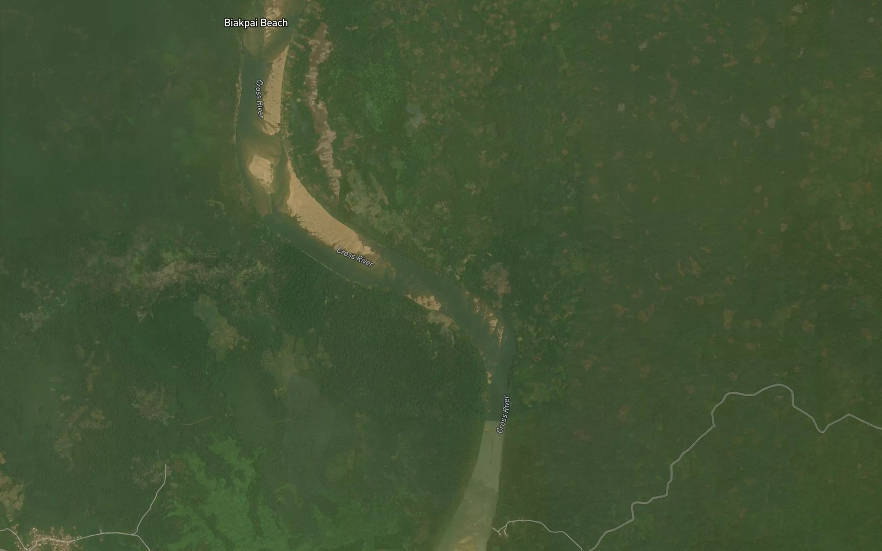Satellite map of the Ugom Creek