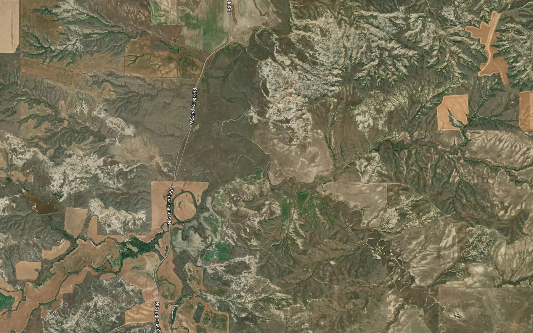 Satellite map of the Long Branch Creek