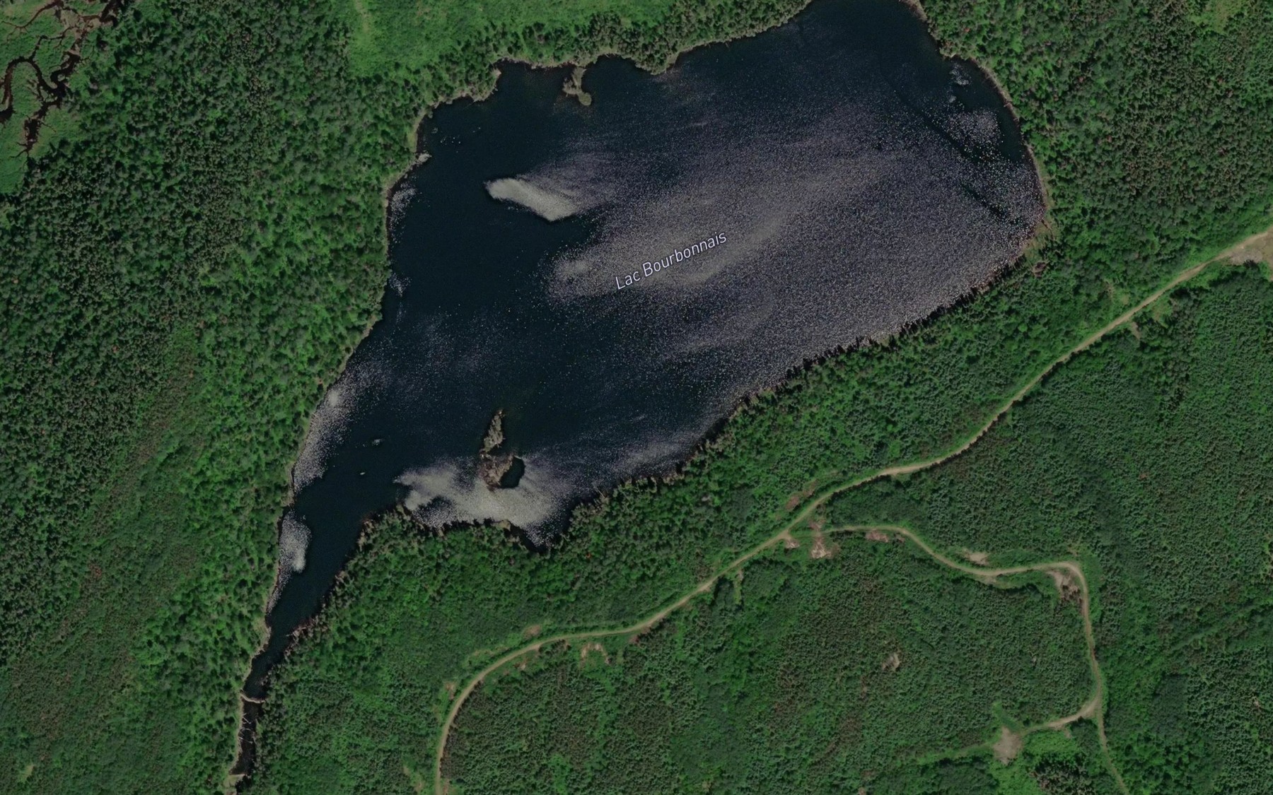 Satellite map of the Lac Bourbonnais