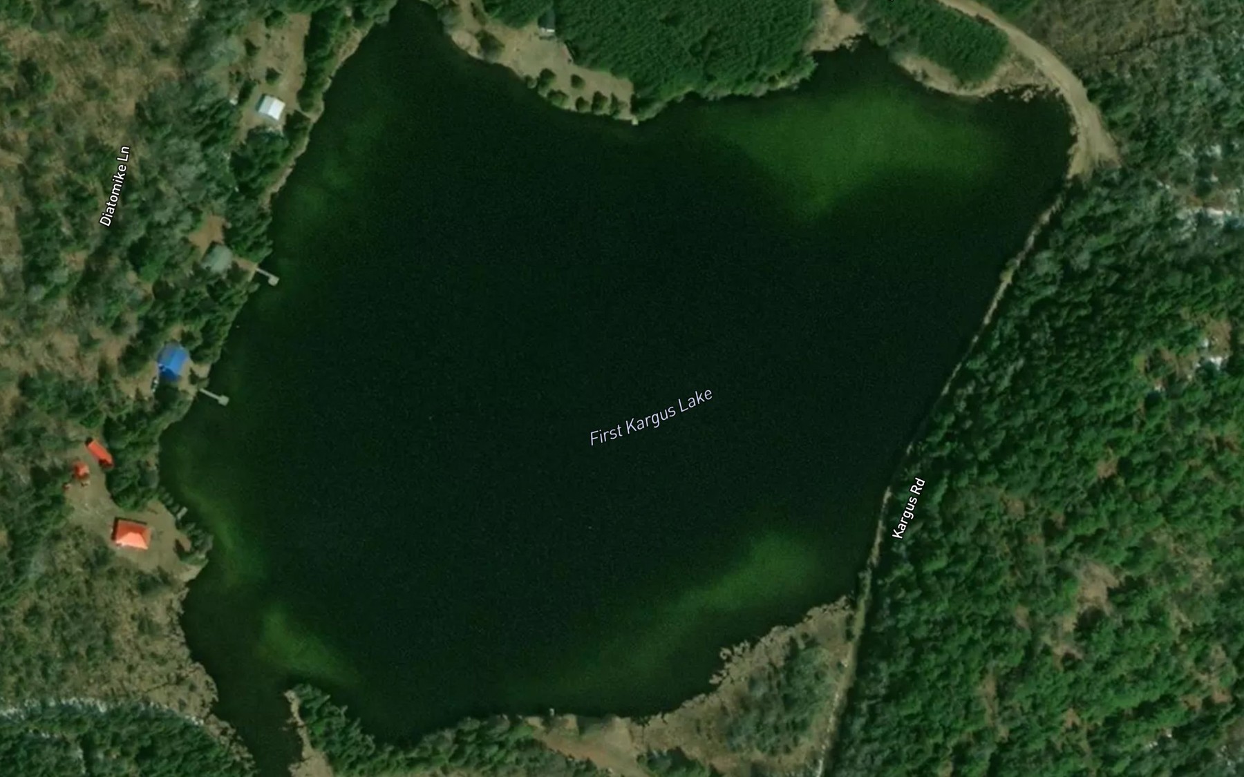 Satellite map of the First Kargus Lake