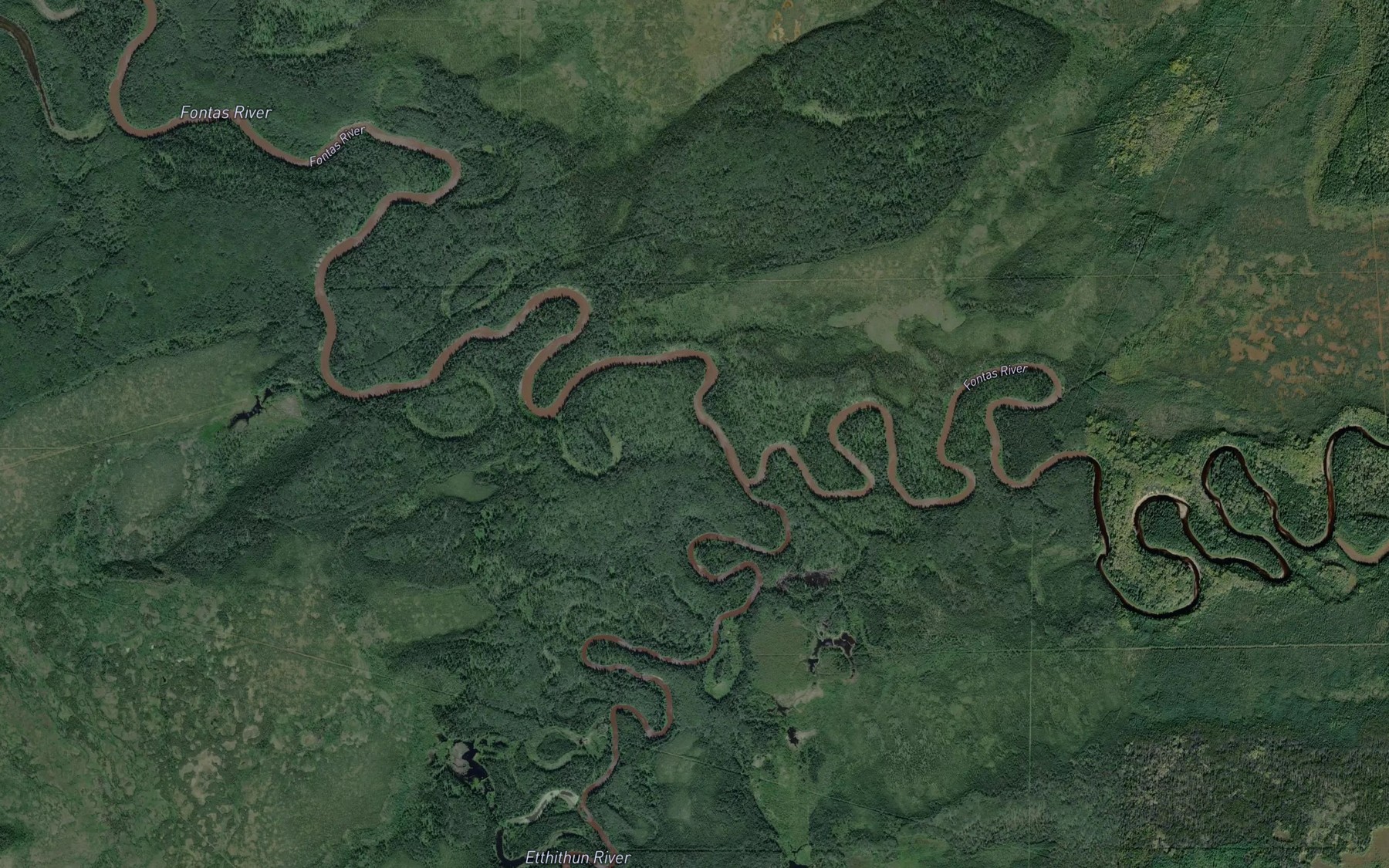 Satellite map of the Etthithun River