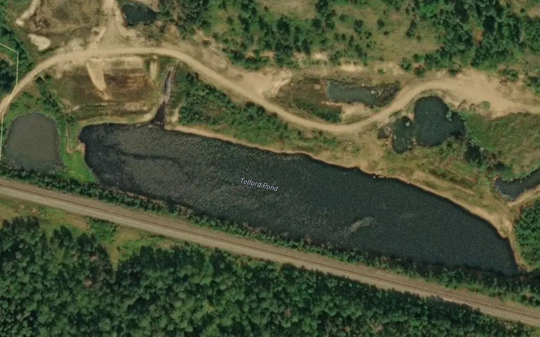 Satellite map of the Telford Pond