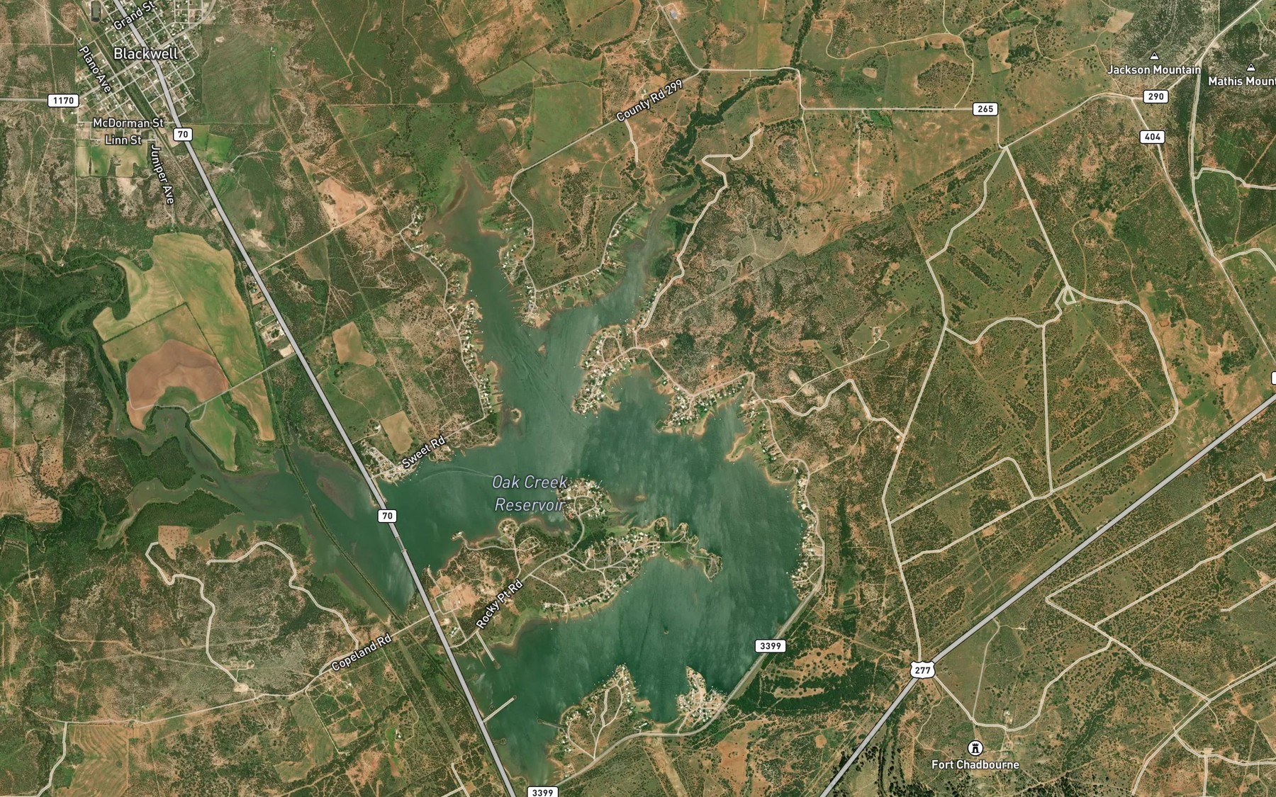 Satellite map of the Fox Hollow