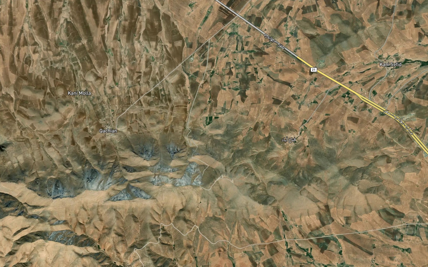 Satellite map of the Kani-ye Eskandari