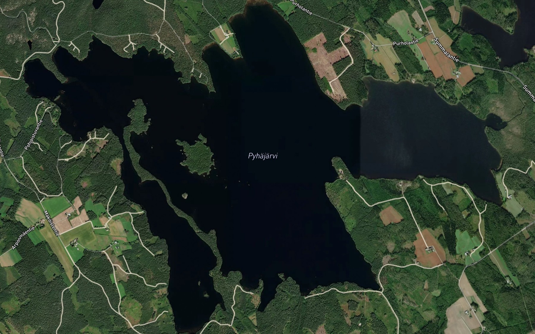 Satellite map of the Pyhajarvi