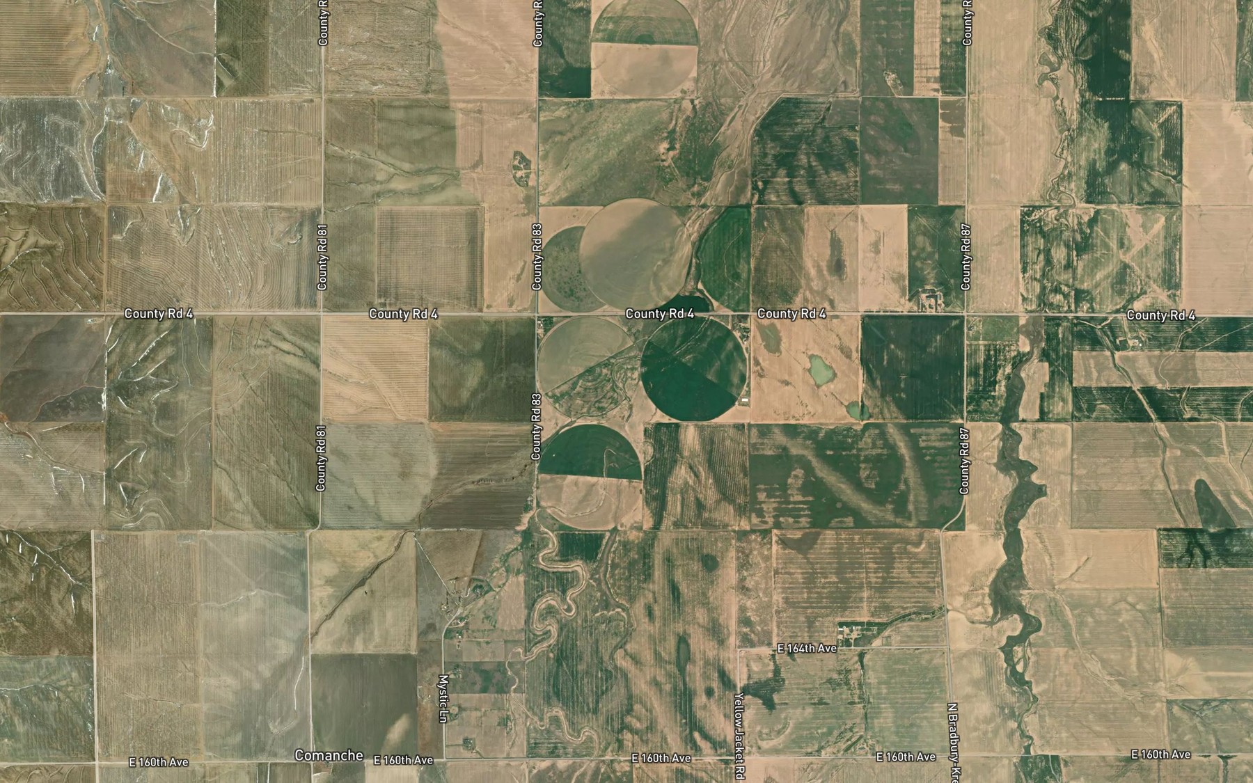 Satellite map of the Comanche Creek