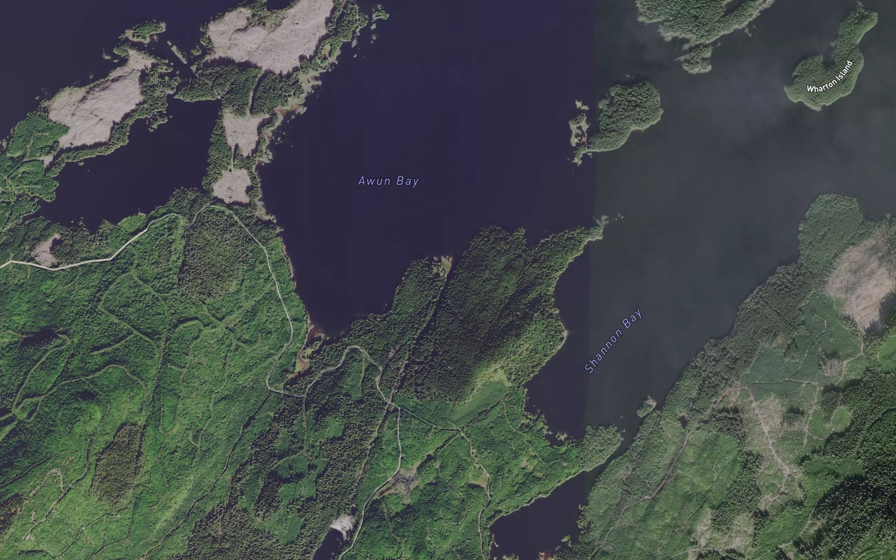 Satellite map of the Awun River