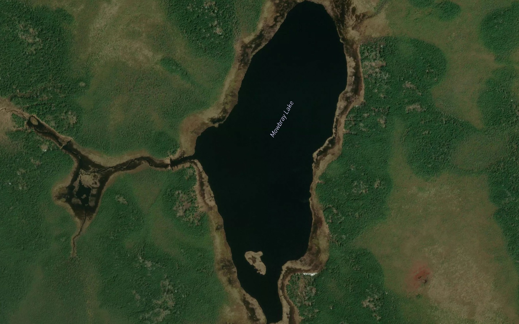 Satellite map of the Mowbray Lake