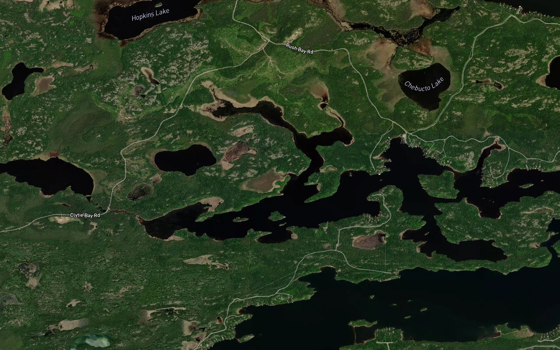 Satellite map of the Rush Bay