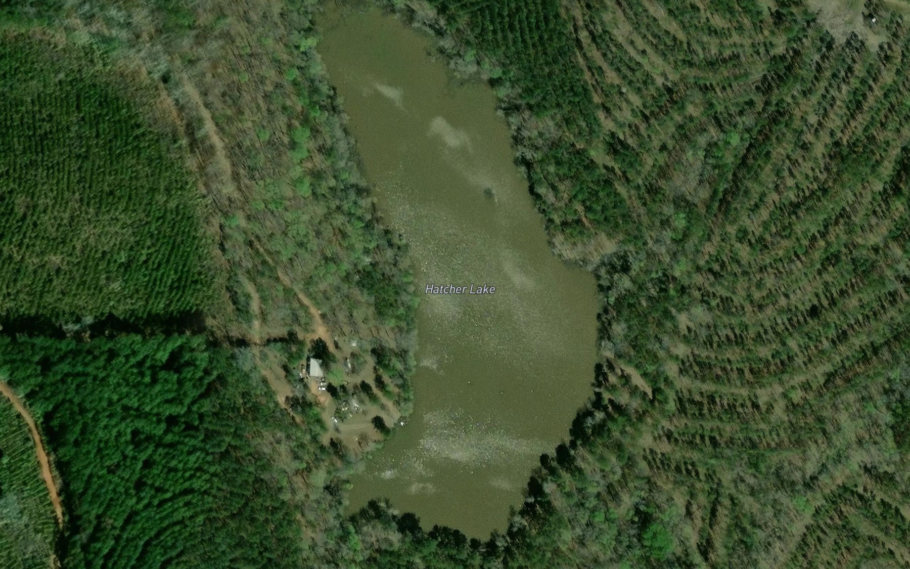 Satellite map of the Hatcher Lake