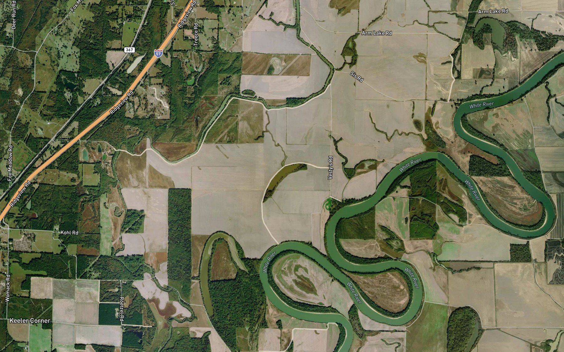 Satellite map of the Goose Pond