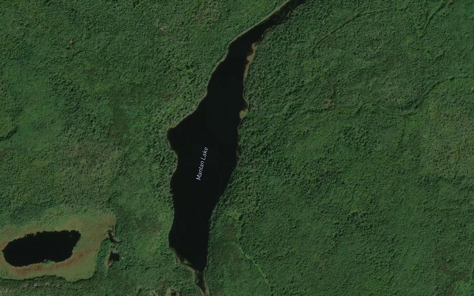 Satellite map of the Mantan Lake