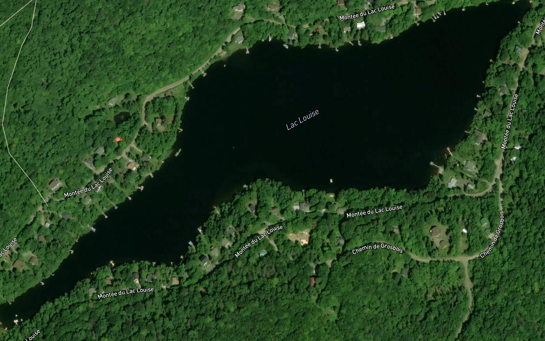 Satellite map of the Lac Louise