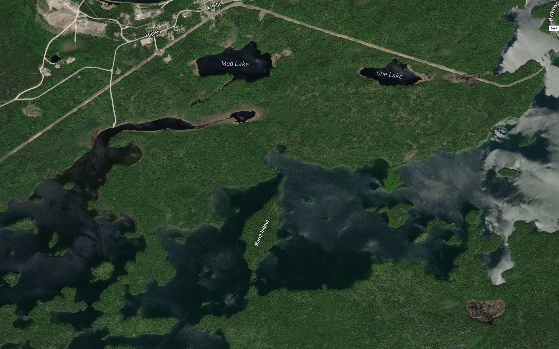 Satellite map of the Backstretch Narrows