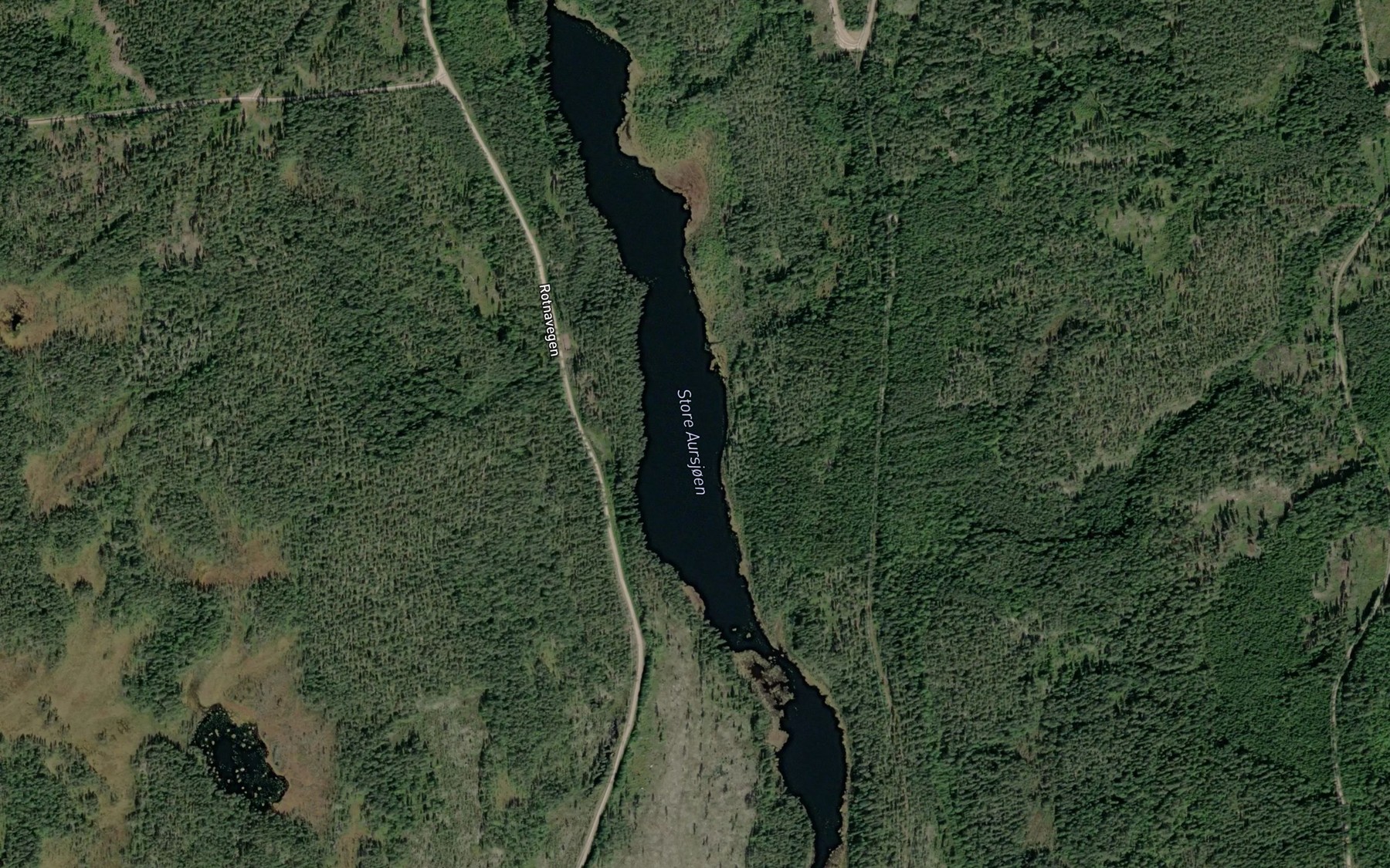 Satellite map of the Aursjoen,store