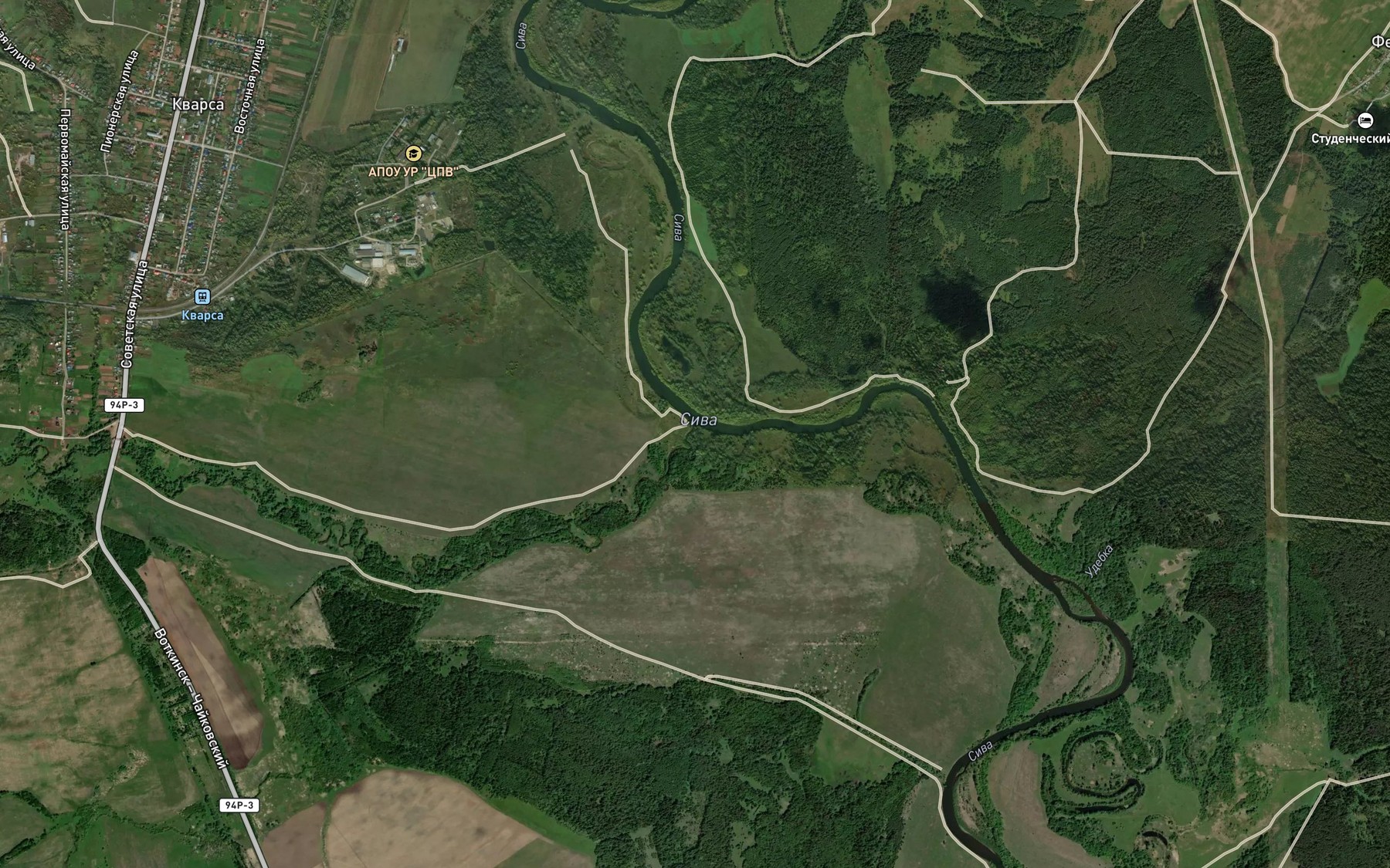 Satellite map of the Malaya Votka