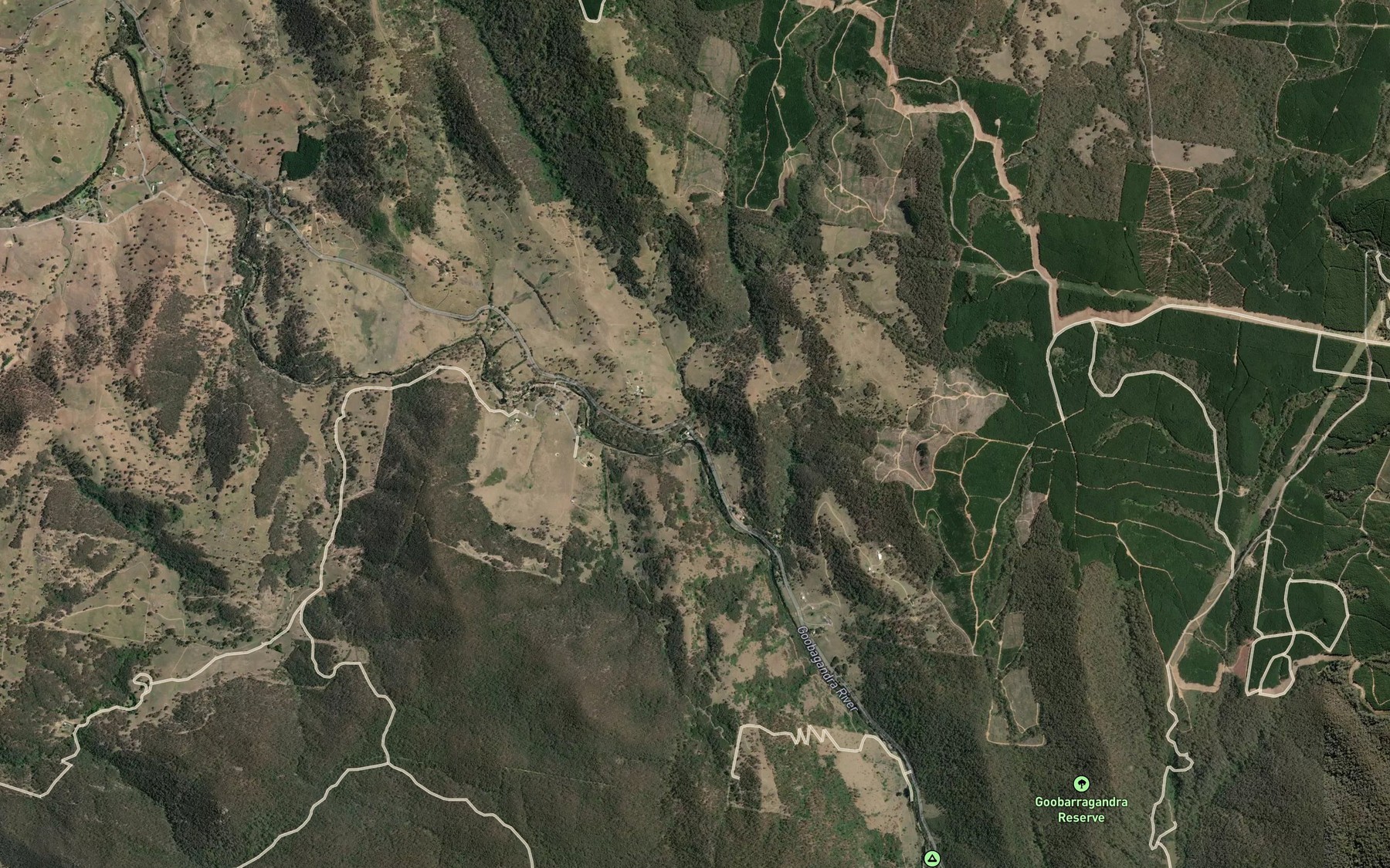 Satellite map of the Sandy Waterfall Creek