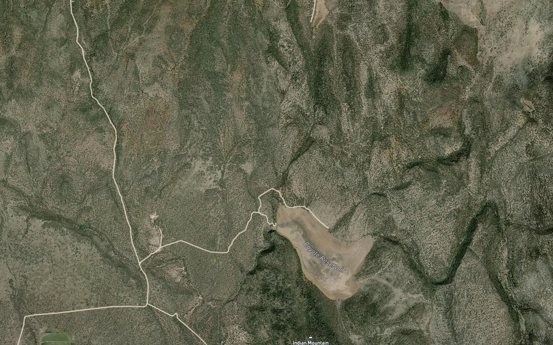 Satellite map of the Spaulding Reservoir