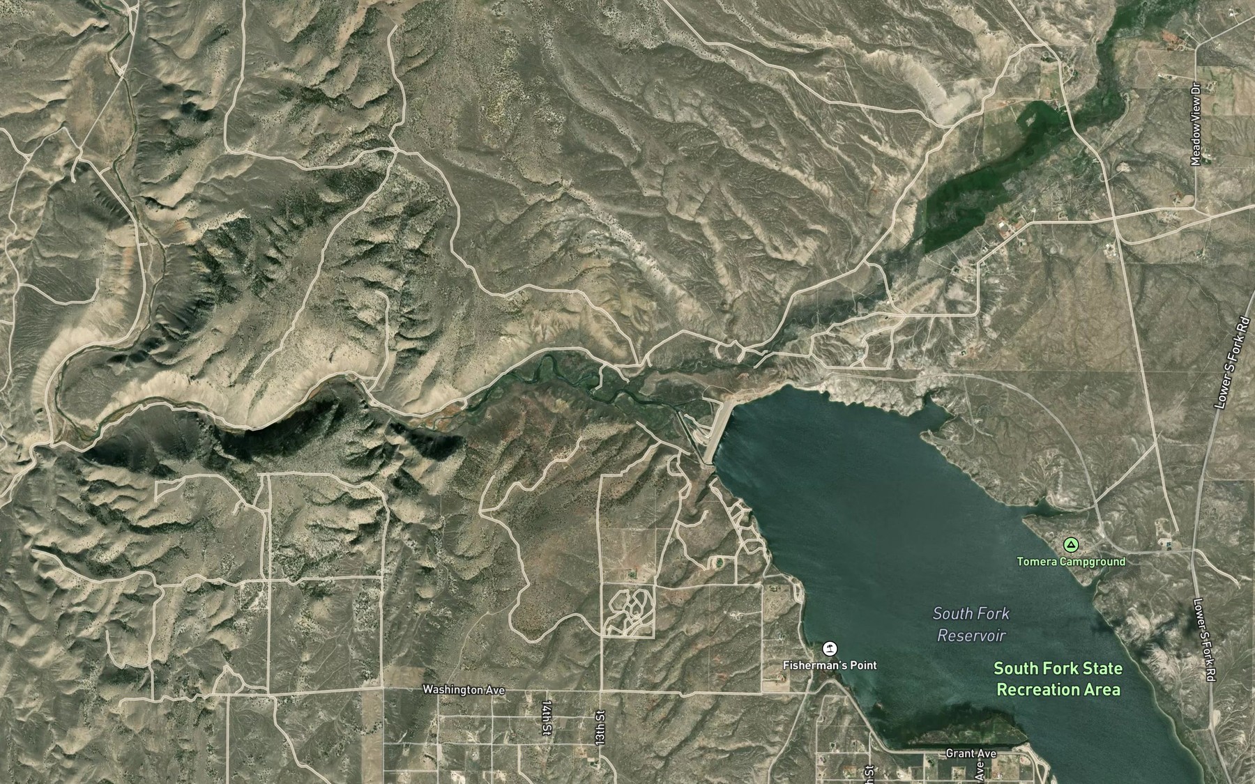 Satellite map of the Tenmile Creek