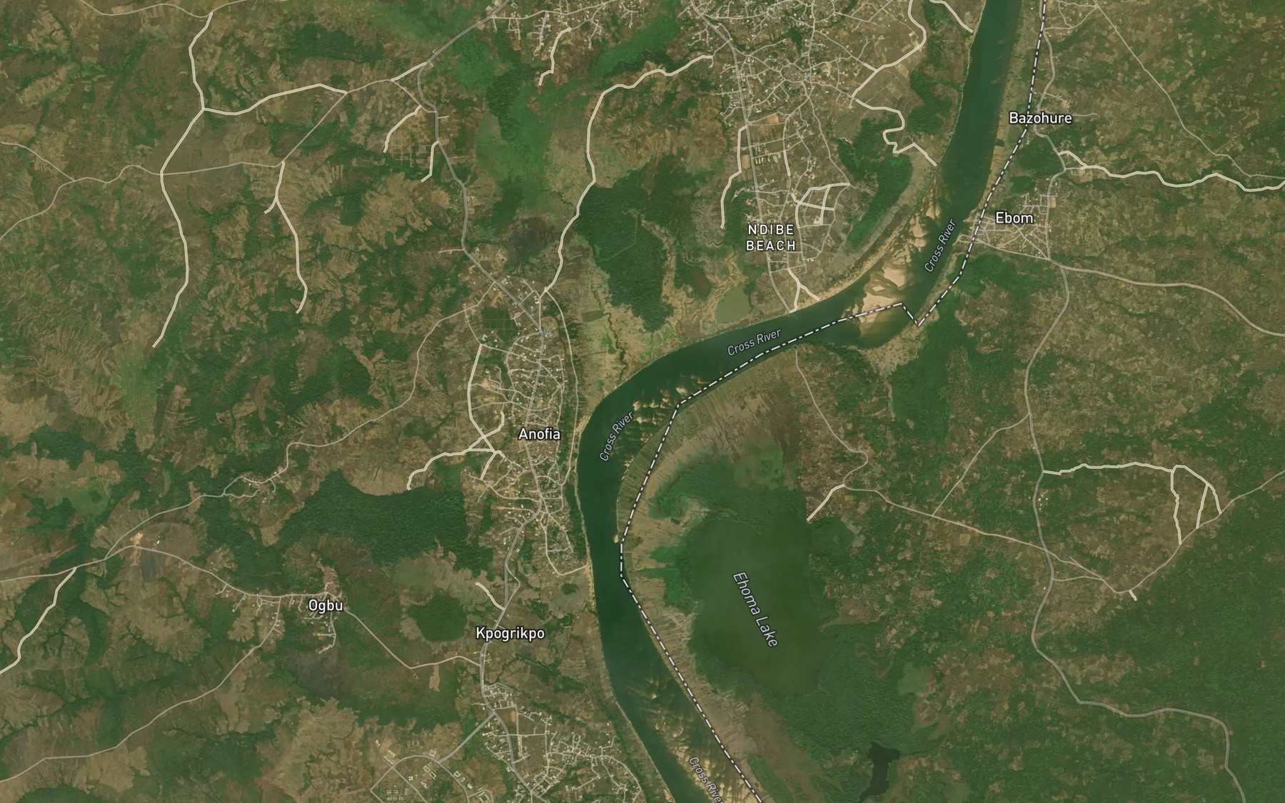 Satellite map of the River Iyioka