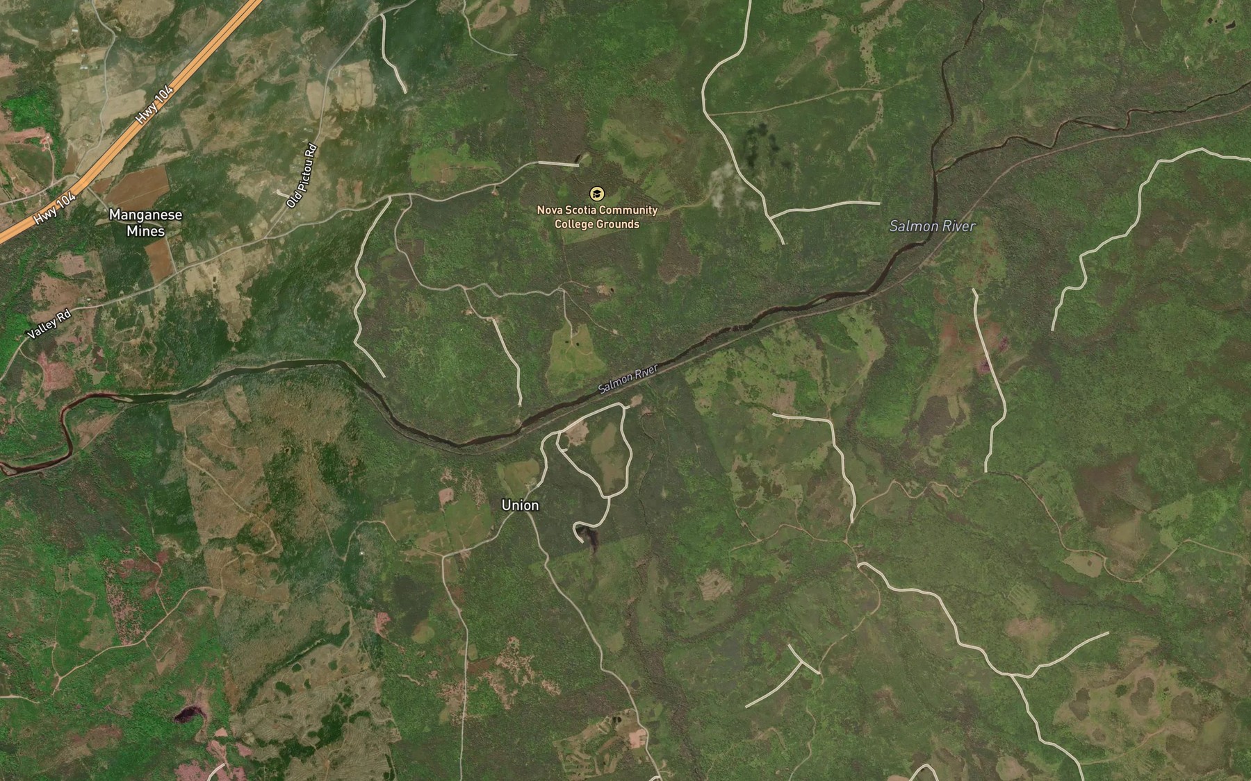 Satellite map of the Greenfield Brook