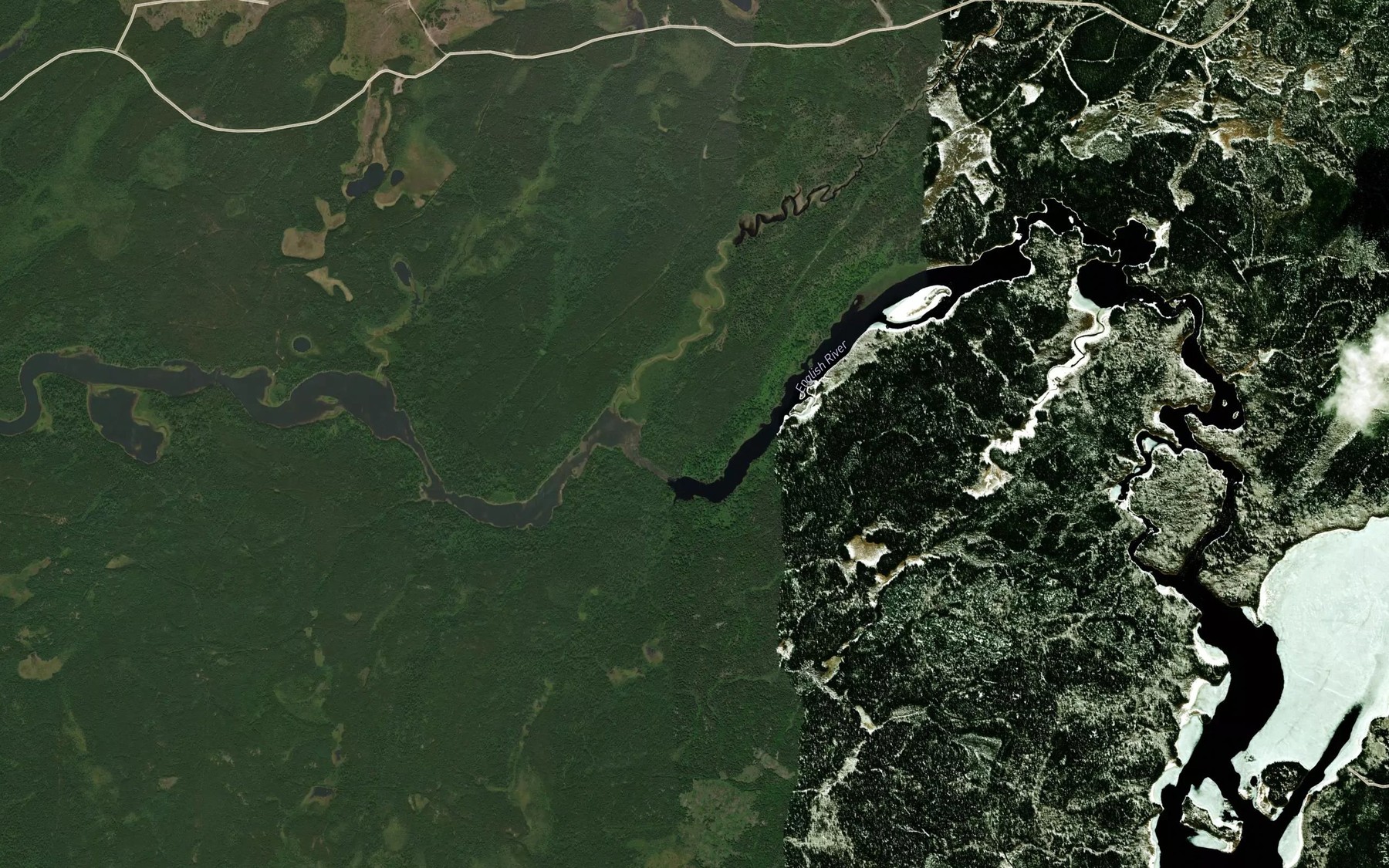 Satellite map of the Pen Creek