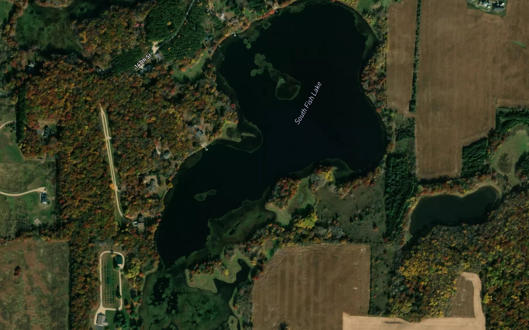 Satellite map of the South Fish Lake