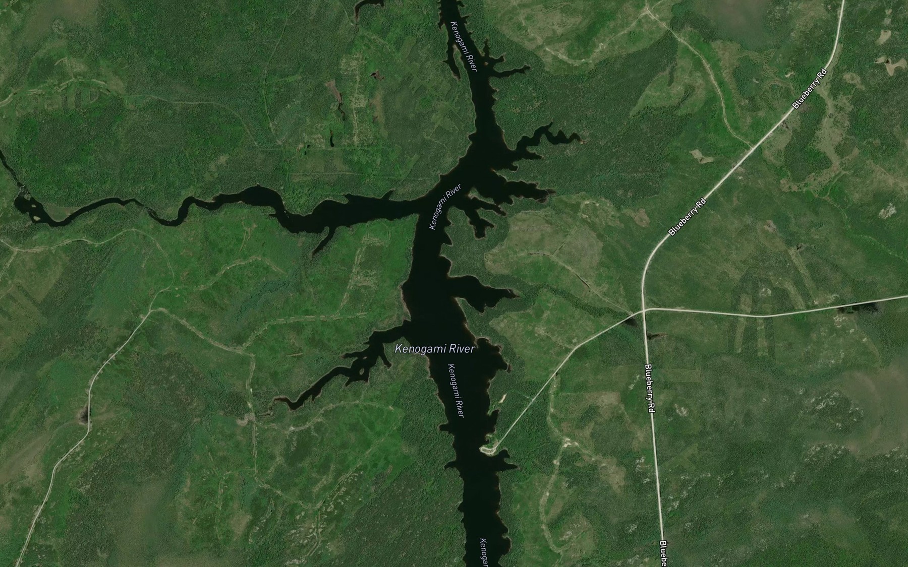 Satellite map of the Kenogamisis River