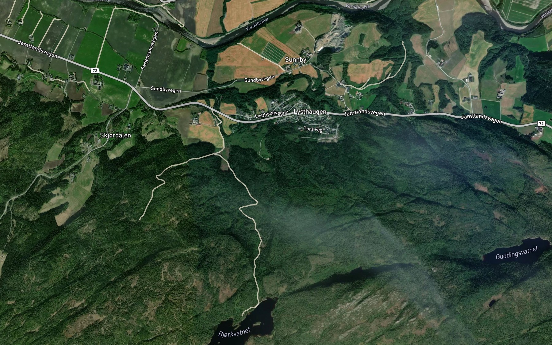 Satellite map of the Siribekken