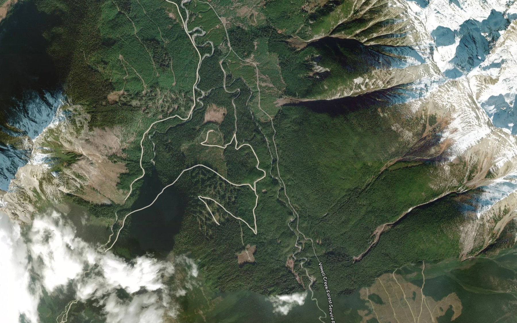 Satellite map of the Conrad Creek