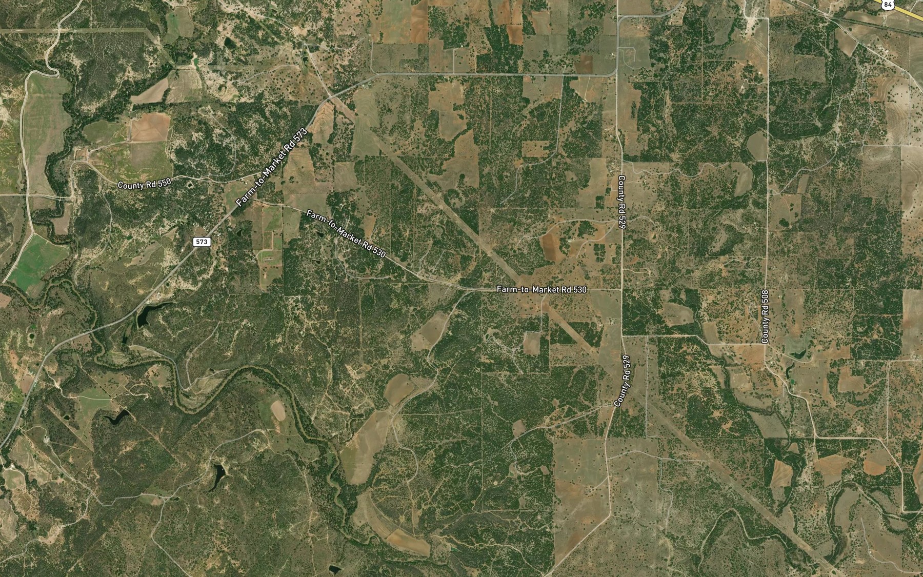 Satellite map of the Peppermint Creek