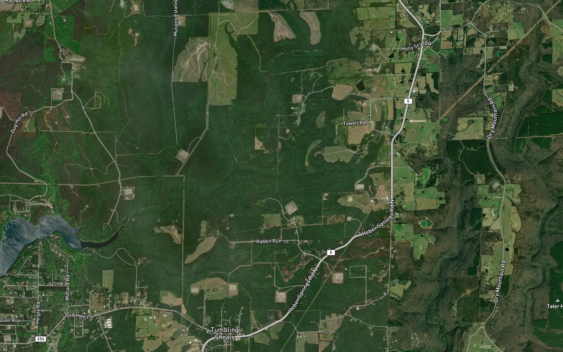 Satellite map of the White Branch