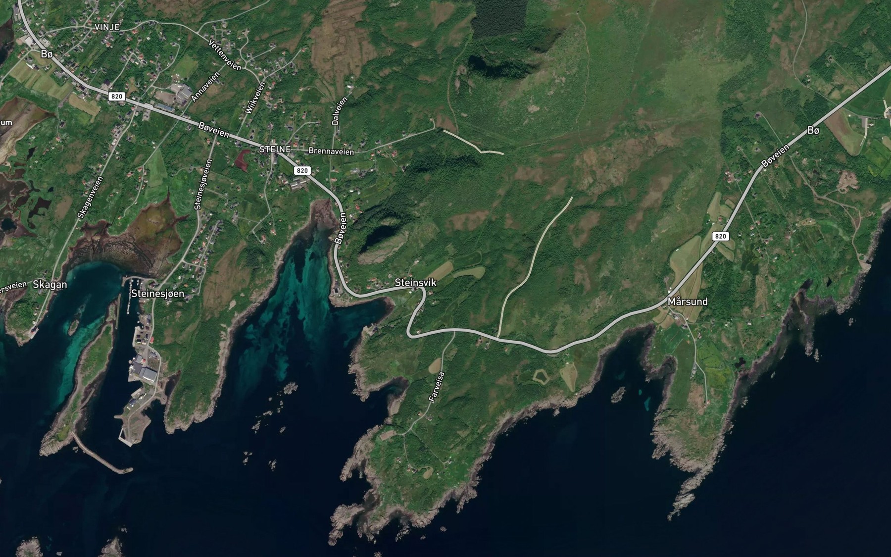 Satellite map of the Steinsvikelva