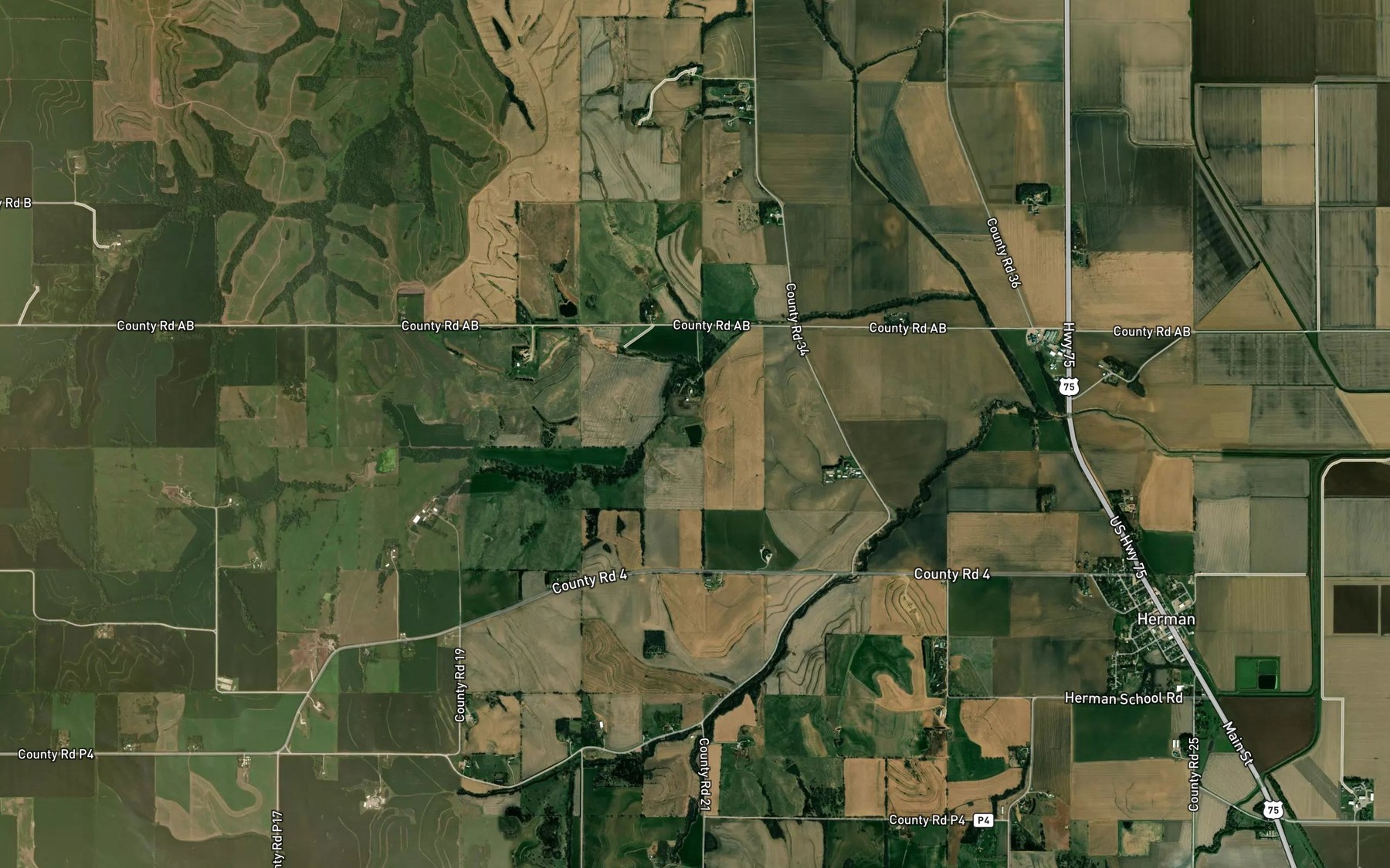 Satellite map of the Skinner Reservoir