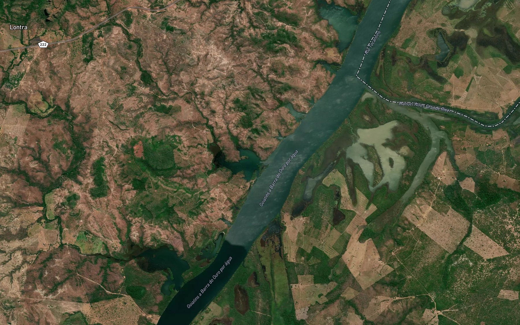 Satellite map of the Corrego Lajinha