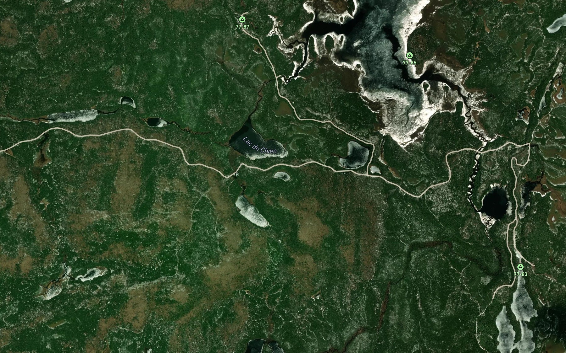 Satellite map of the Lac Sablon