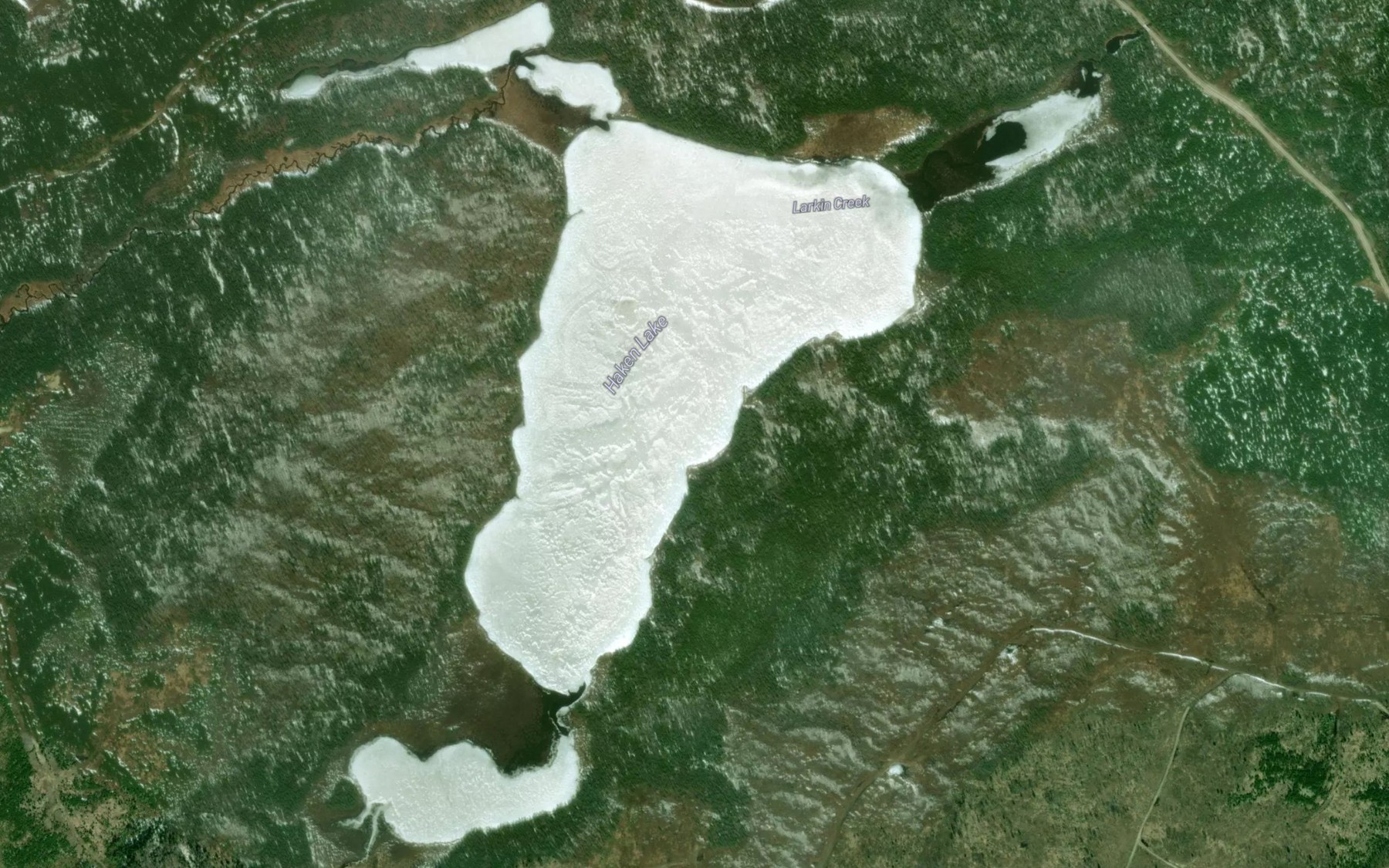 Satellite map of the Haken Lake