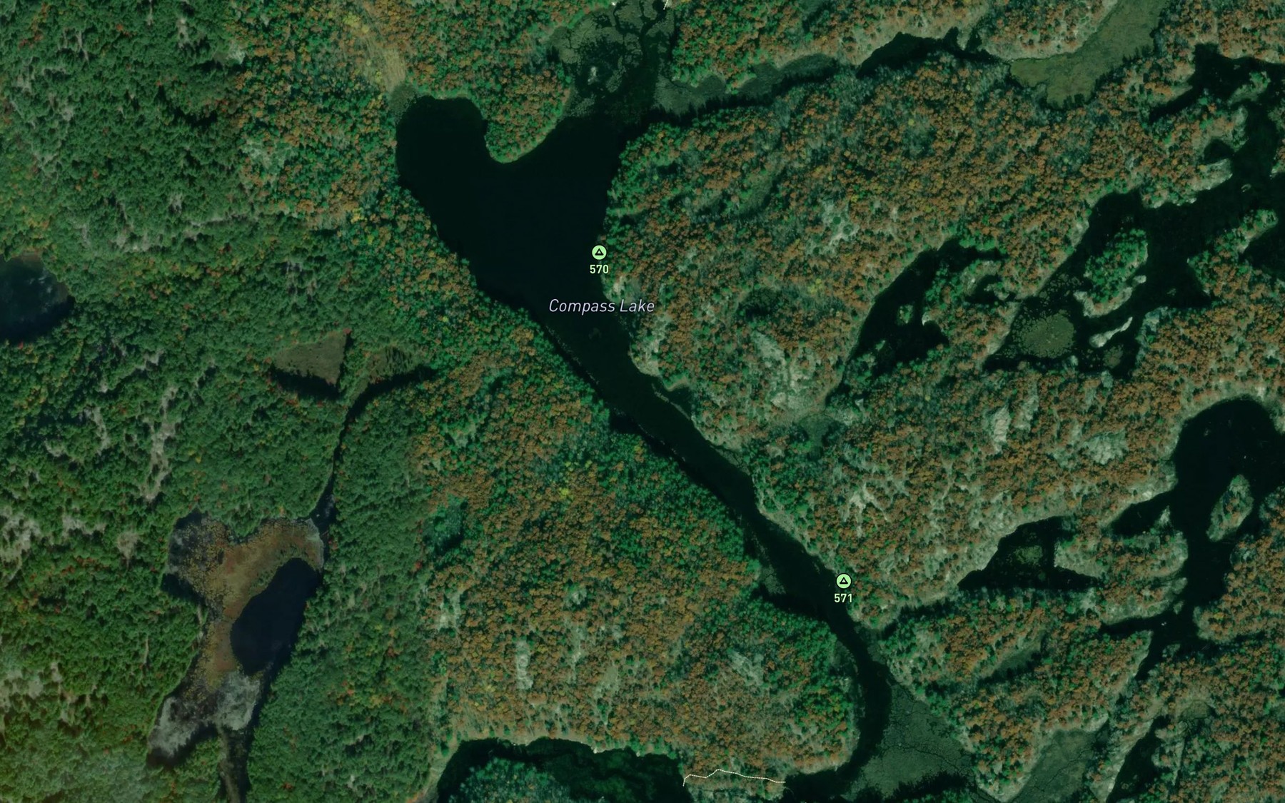 Satellite map of the Compass Lake