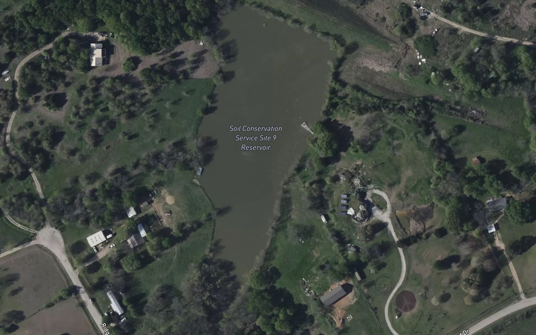 Satellite map of the Soil Conservation Service Site 9 Reservoir